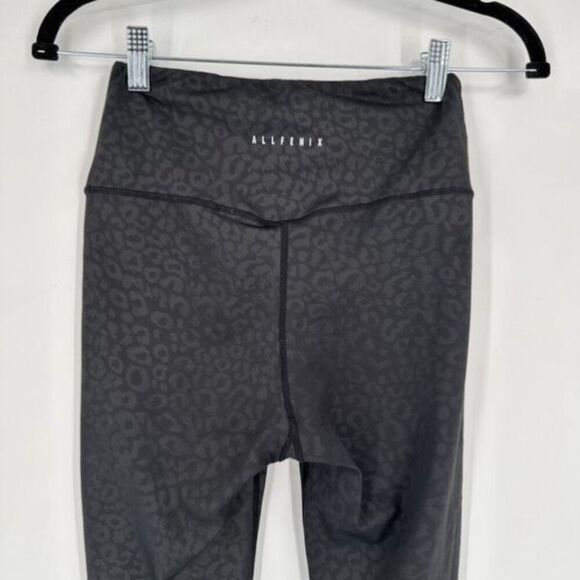 Anthropologie AllFelix Leopard Print Leggings Black Small 25” Active Running - Picture 9 of 14